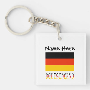 Deutschland und deutsche Flagge personalisiert Schlüsselanhänger