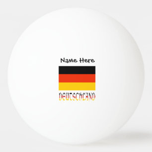 Deutschland und deutsche Flagge Schwarz Personalis Tischtennisball