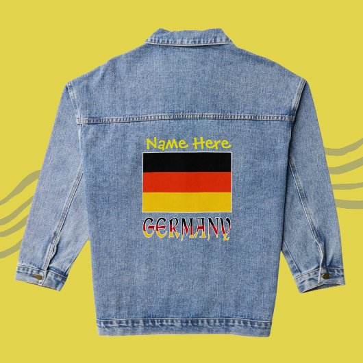 Deutschland und die deutsche Flagge Gelbe Personal Jeansjacke