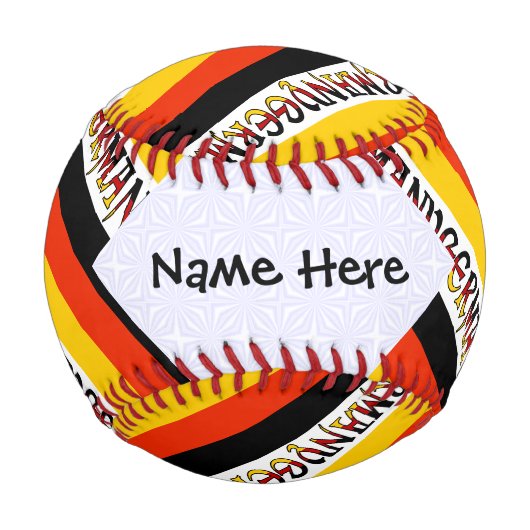 Deutschland und die deutsche Flagge mit Ihrem Name Baseball (Vorderseite)