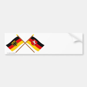 Deutschland und Niedersachsen Flaggen, gekreuzt Autoaufkleber
