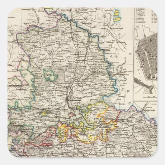 Deutschland und Preußen Quadratischer Aufkleber (Vorderseite)
