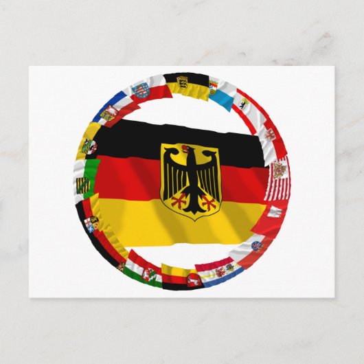 Deutschland und seine Länder, die die Flagge laufe Postkarte (Vorderseite)