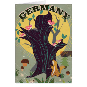 Deutschland Vintage-Cartoon-Landschaft-Reiseposter