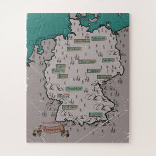 Deutschland - Vintage Illustrierte Karte Puzzle