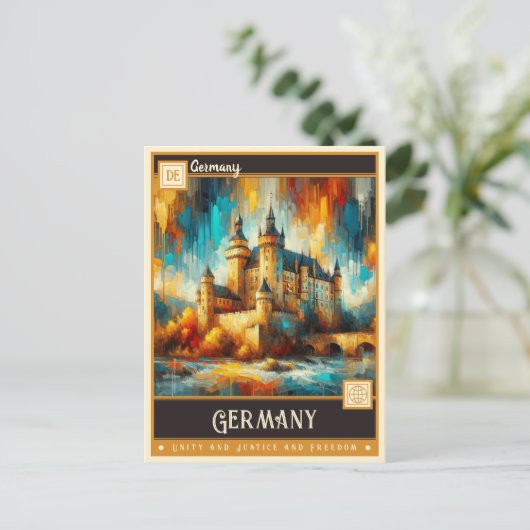 Deutschland | Vintage Malerei Postkarte (Stehend Vorderseite)