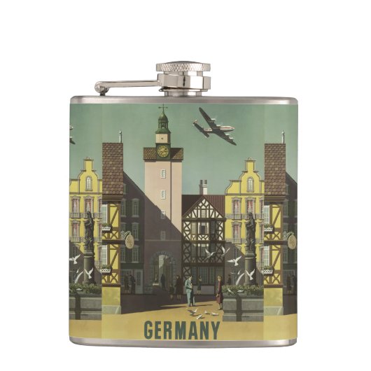 DEUTSCHLAND Vintage Reiseflasche Flachmann (Vorderseite)