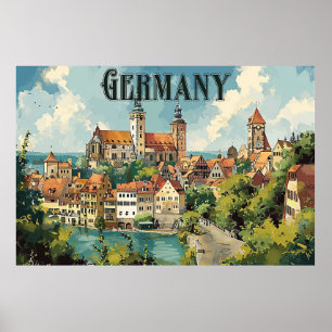 Deutschland Vintage Reiseplakat Poster