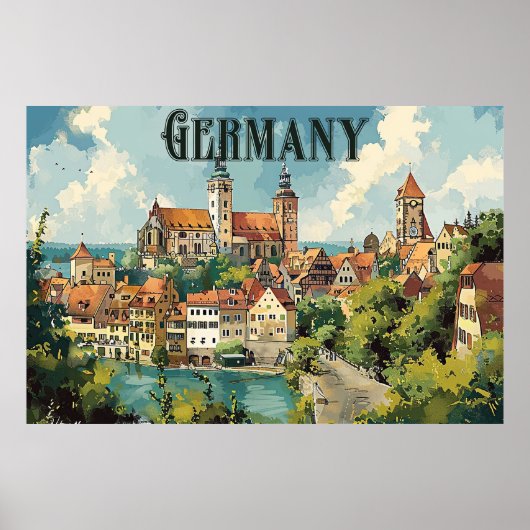 Deutschland Vintage Reiseplakat Poster (Vorne)