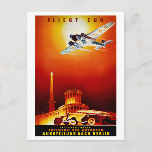 Deutschland Vintage Reiseplakat Restauriert Postkarte