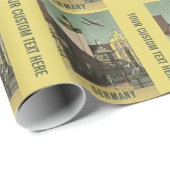 DEUTSCHLAND Vintage Reiseverpackungspapier Geschenkpapier (Rolleneckpunkt)