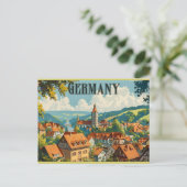 Deutschland Vintage Retroreise Postkarte (Stehend Vorderseite)