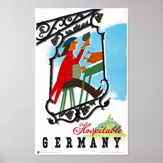Deutschland Vintage Travel Poster wiederhergestell (Vorne)