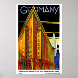 Deutschland Vintage Travel Poster wiederhergestell