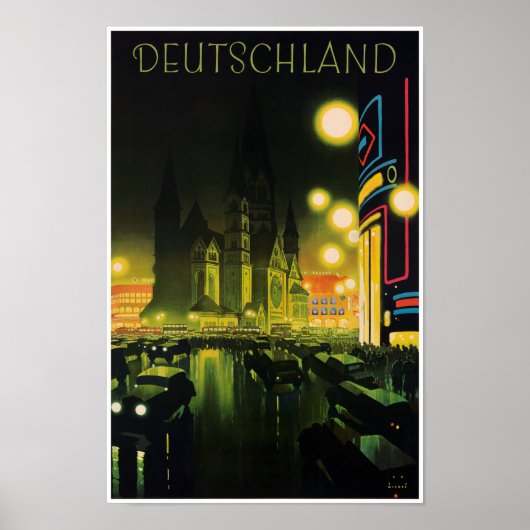 Deutschland Vintage Travel Poster wiederhergestell (Vorne)