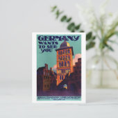 Deutschland Vintage Travel Poster wiederhergestell Postkarte (Stehend Vorderseite)