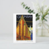 Deutschland Vintage Travel Poster wiederhergestell Postkarte (Stehend Vorderseite)
