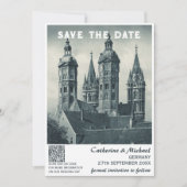 Deutschland Vintage Wedding QR Code Save The Date (Vorderseite)