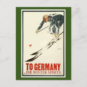 Deutschland - Vintage Wintersportart Postkarte