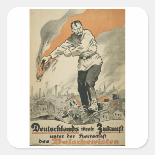 Deutschland - Vintager Deutschlands Krieg Quadratischer Aufkleber (Vorderseite)