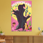 Deutschland Vintages Cartoon Landschaftsposter Leinwanddruck (Insitu (Wohnzimmer))