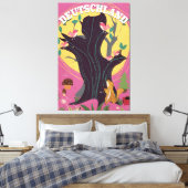 Deutschland Vintages Cartoon Landschaftsposter Leinwanddruck (Insitu (Schlafzimmer))