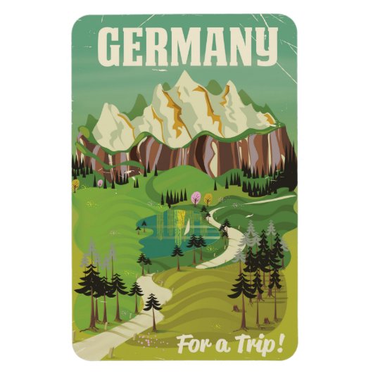 Deutschland Vintages Reiseplakat Magnet (Vertikal)