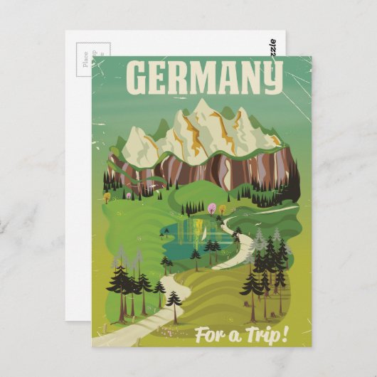Deutschland Vintages Reiseplakat Postkarte (Vorne/Hinten)