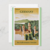 Deutschland Vintages Schlossreiseplakat Postkarte (Vorne/Hinten)