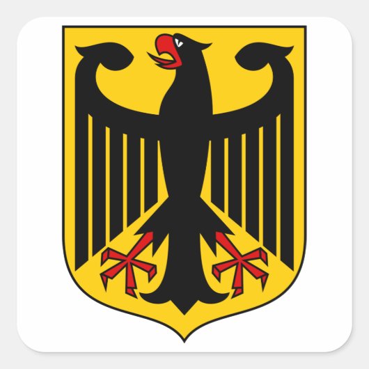 Deutschland-Wappen Quadratischer Aufkleber (Vorderseite)