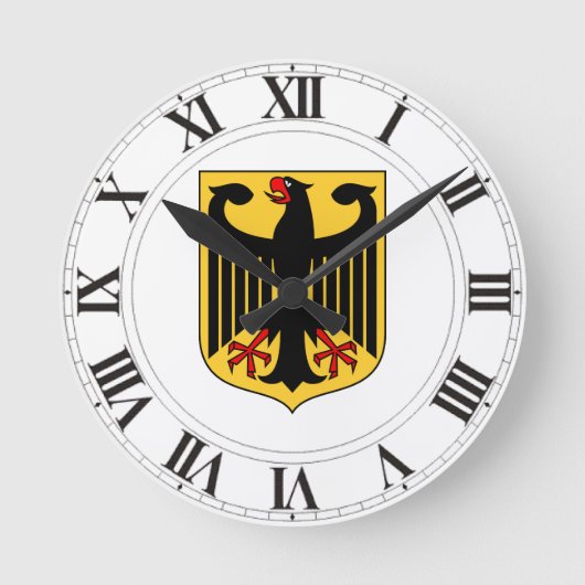 Deutschland-Wappen Runde Wanduhr (Vorderseite)