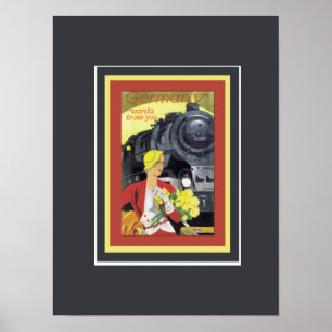 Deutschland will dich Vintag zu sehen Poster