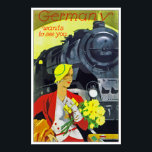 Deutschland Will, Sie zu sehen Poster<br><div class="desc">Vintage Reiseplakat, das Reisen nach Deutschland in den 1930er Jahren fördert.</div>