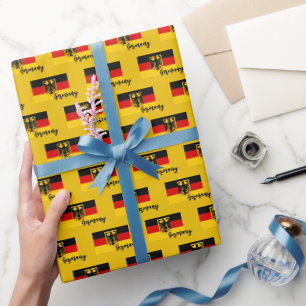 Deutschland Wrapping Paper, Deutschland Flag patri Geschenkpapier