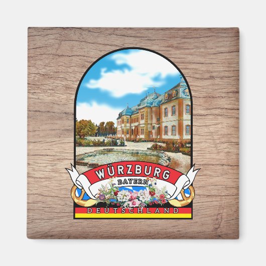 Deutschland Würzburg Vintages Souvenir Magnet (Vorne)