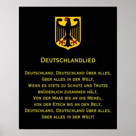 Deutschlanddeutsches nationales Anthem Poster (Vorne)