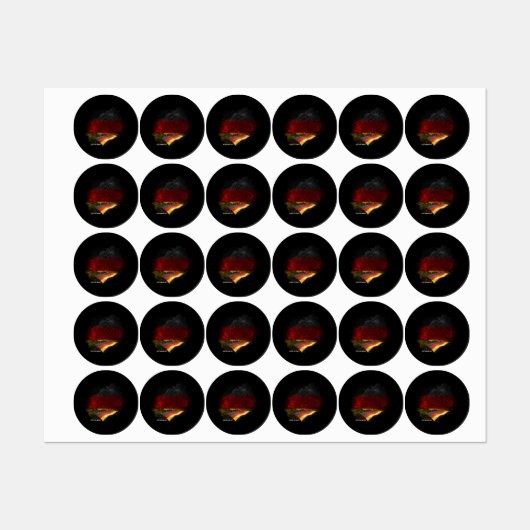 Deutschlands Flagge Etiketten (Blatt)