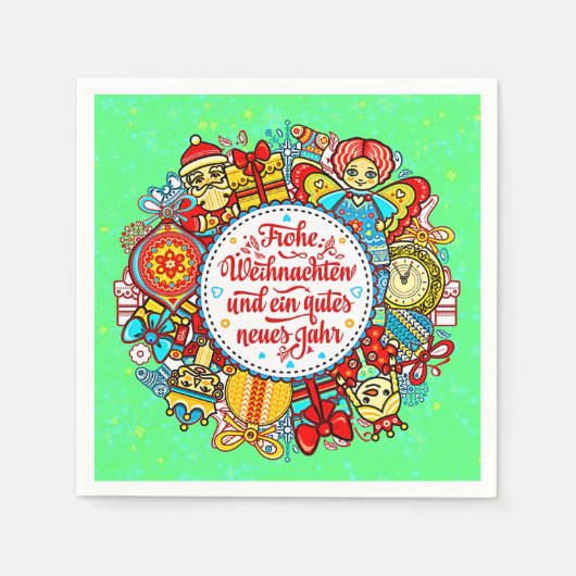 Deutschlands glückliche Weihnachten und glückliche Serviette (Vorderseite)