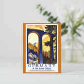 Deutschlands Schwarzwald-Vintage-Reiseplakat Postkarte (Stehend Vorderseite)