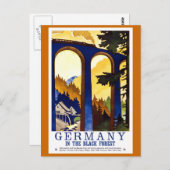 Deutschlands Schwarzwald-Vintage-Reiseplakat Postkarte (Vorne/Hinten)