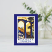 Deutschlands Schwarzwald-Vintage-Reiseplakat Postkarte (Stehend Vorderseite)
