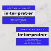 Deutung von Bold Blue und White Visitenkarte (Vorne/Hinten)