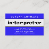 Deutung von Bold Blue und White Visitenkarte (Rückseite)