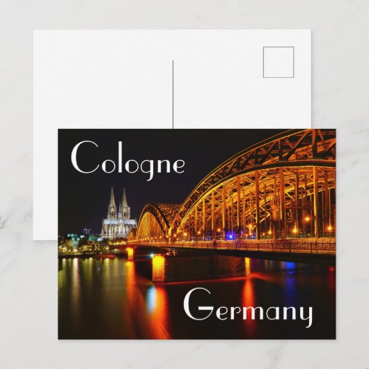 Deutzer Bridge Köln Deutschland Postkarte (Vorne/Hinten)