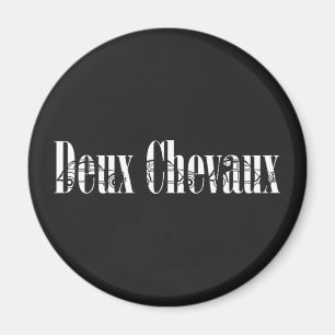 Deux Chevaux 2CV Chic Silhouette Typografie Magnet