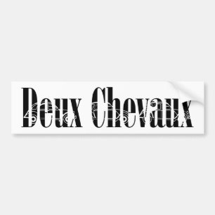 Deux Chevaux 2CV Minimalistische Silhoutte Typogra Autoaufkleber
