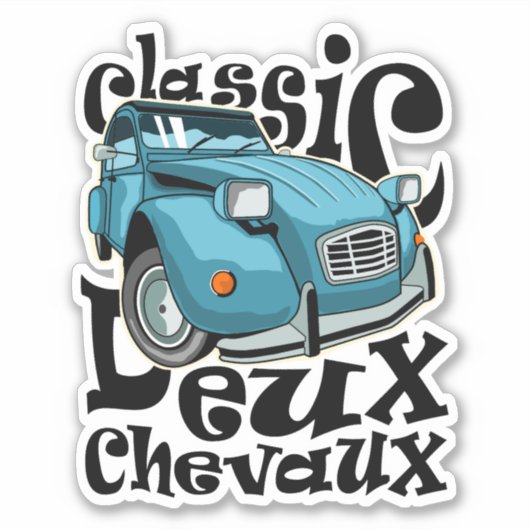 Deux Chevaux Aufkleber (Vorderseite)