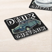 Deux Chevaux Rechteckiger Pappuntersetzer (angewinkelt)