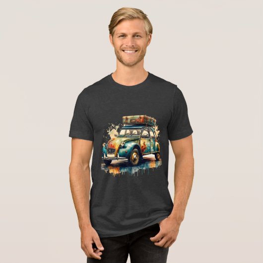 Deux Chevaux Tri-Blend Shirt (Vorderseite voll)
