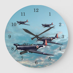 Devaator Torpedo Bomber 1942 Pazifik Große Wanduhr